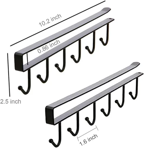 Vista 7 de AliCH - 2 ganchos para tazas debajo del gabinete, soporte adhesivo para tazas de café, sin clavos, para tazas, utensilios de cocina, corbatas