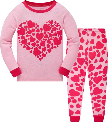 Vista 24 de Popshion Pijamas de sirena para niñas pequeñas, juego de 2 piezas, ropa de dormir 100% algodón, ropa para niños, pijamas estilo mariquita
