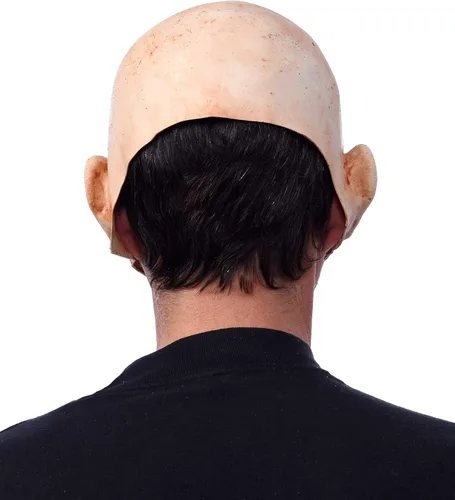 Vista 3 de Zagone Studios Hombres Un Tamaño UV Negro Luz Reactiva Blanco Resplandor Calvo Carnaval Creep Payaso Media Máscara
