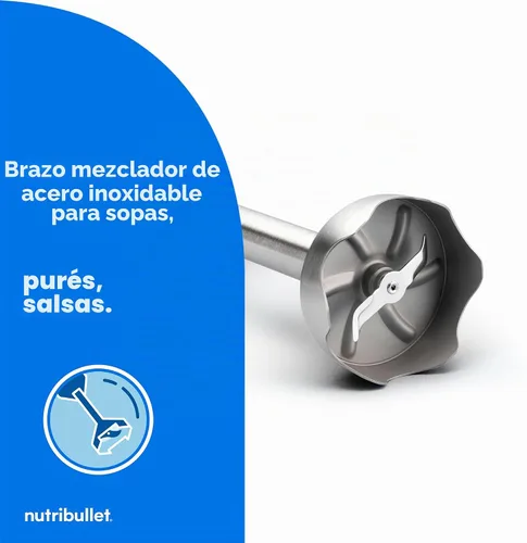 Vista 3 de nutribullet Batidora de inmersión Lite gris oscuro