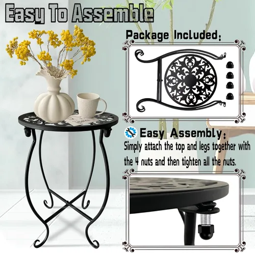 Vista 4 de Soporte para plantas de interior y exterior, soporte de metal para plantas de interior, soporte de hierro para macetas de flores, soporte