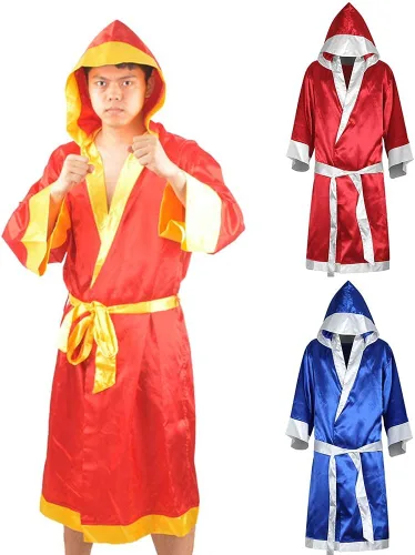 Vista 5 de MMA - Bata de boxeo con capucha para hombre, bata de algodón ligera para boxeo tailandés