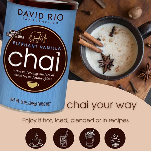 Vista 9 de David Rio Elephant Vanilla Chai, 64 onzas (paquete de 4)