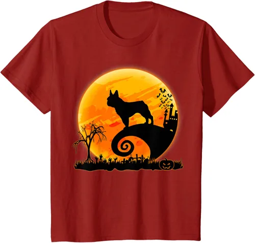 Vista 50 de Camiseta divertida de disfraz de Halloween para perro y luna de Bulldog francés, Negro, S
