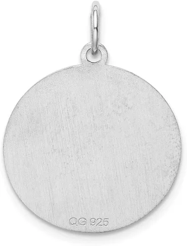 Vista 4 de Colgante de plata de ley 925 con letra inicial brocada G del alfabeto - 1.063 in x 0.787 in, Metal, No es una piedra preciosa