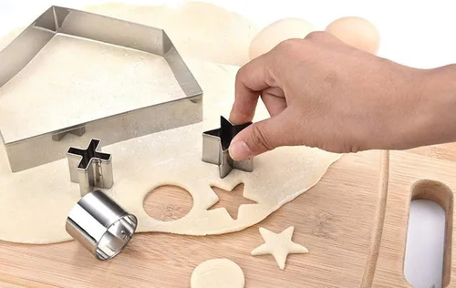 Vista 5 de Cortadores de galletas de casa de jengibre, cortador de galletas de casa de Navidad, juego de cortador de galletas de jengibre para adultos, acero