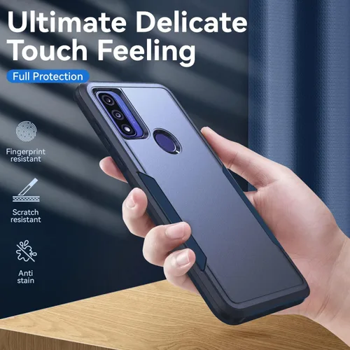Vista 5 de Funda para Moto G Pure/G Play 2023 /G Power 2022 con protector de pantalla, [prueba de caídas de grado militar] Funda protectora resistente a prueba