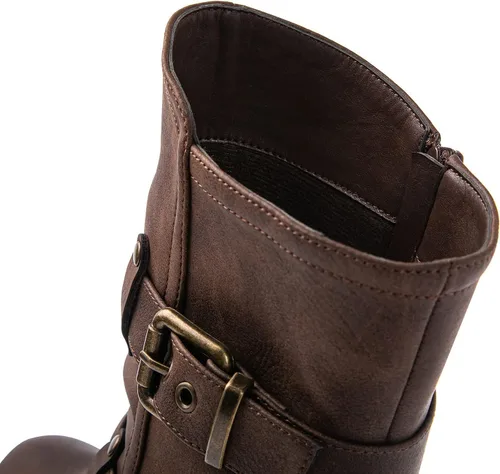 Vista 3 de GLOBALWIN Women's Fur Boots Fashion Combat Ankle Boots For Women