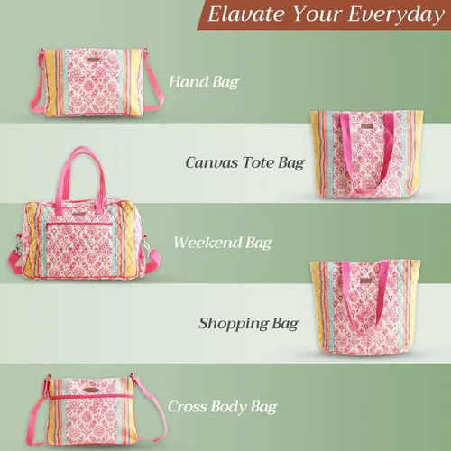 Vista 6 de Maison d' Hermine Mochila para mujeres y hombres, de algodón, multiusos, con bolsa pequeña, ligera, con múltiples bolsillos, 07 - Katmandou