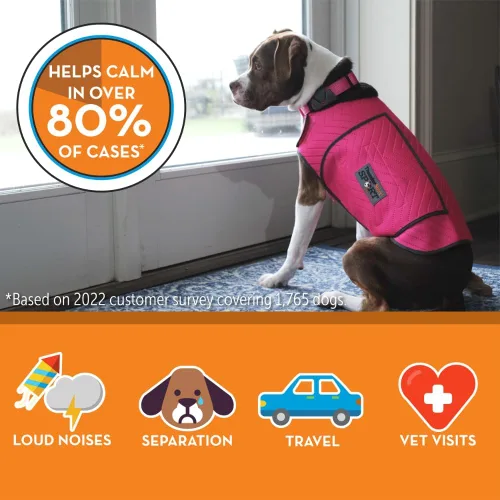 Vista 3 de Chaqueta de ansiedad deportiva para perro, Fucsia