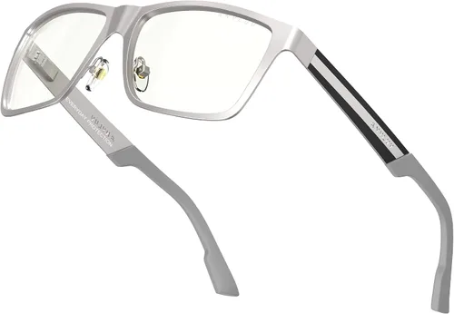 Vista 13 de ANYLUV Blue Light Glasses for Men Stylish Anti Eyestrain Lightwight Metal Frame Blue Light Blocking Glasses