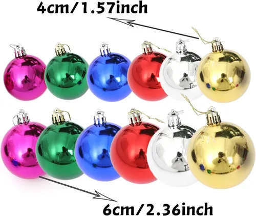 Vista 3 de AllBeauty - Bolas de Navidad de 24 quilates y 1.575 in, decoración esencial para el árbol de Navidad, inastillables, para interiores y fiestas