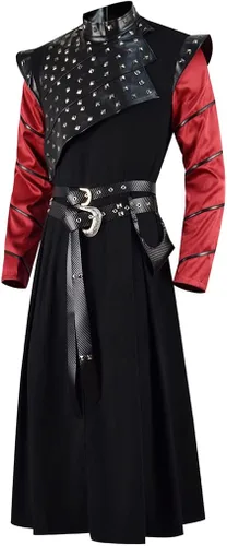Vista 2 de Disfraz de Daemon Targaryen para hombre, disfraz de guerrero de Halloween, traje de gabardina