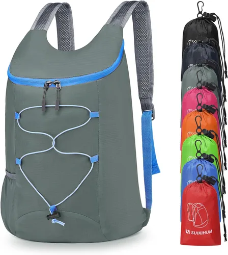 Vista 9 de Mochila de senderismo pequeña de 20L Mochila plegable ligera negra Negro