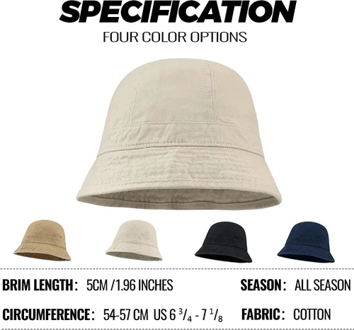 Vista 4 de Croogo Sombrero de pescador lavado retro sombrero de playa unisex al aire libre pescador gorra floppy sol safari verano sombrero