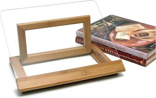 Vista 2 de Lipper International 8815 Soporte para libros de cocina de madera de bambú y acrílico, 12-1/2" x 9-1/4" x 6-3/4
