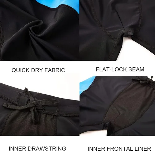 Vista 5 de DEVOROPA Traje de baño deportivo de compresión para hombre, pantalones cortos de natación de secado rápido
