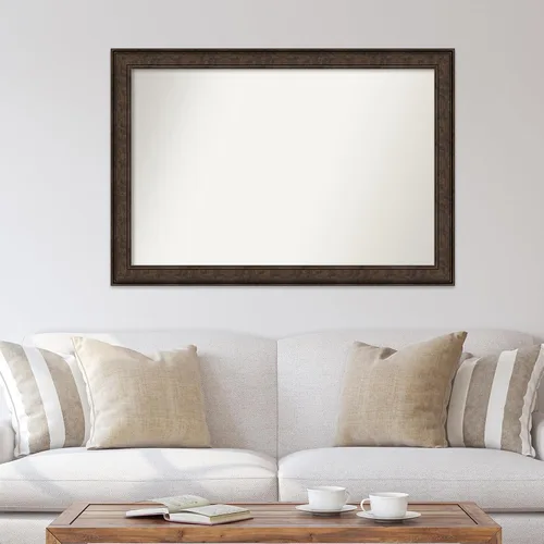 Vista 659 de Amanti Art Espejo de pared personalizado no biselado (25 x 25 pulgadas), marco de bronce acentuado, varios tamaños personalizados, espejo de baño