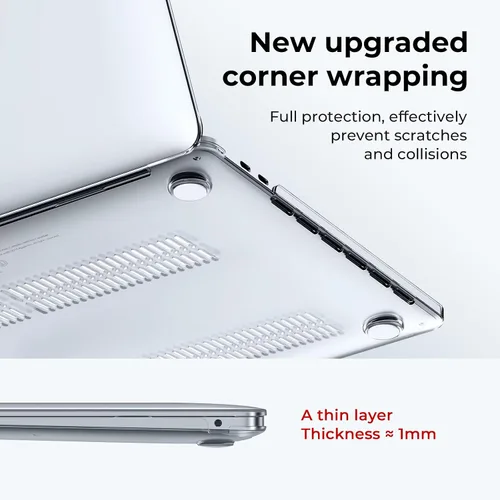 Vista 7 de EooCoo Funda compatible con MacBook Pro de 13 pulgadas, versión 2022-2016, chip M2 M1, carcasa dura transparente, fácil de instalar, funda