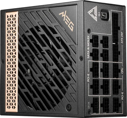 Vista 4 de MSI MEG Ai1300P PCIE5, Fuente de Alimentación para Juegos Totalmente Modular de 1300W, 80+ Platino, Cable Nativo 12V-2x6, Condensador 100% Japonés