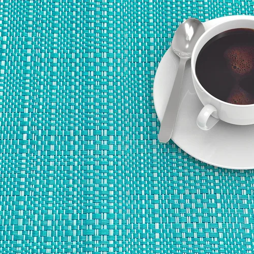 Vista 5 de Textura Diseño Tejido PVC Rectangular Aislamiento Térmico Texteline Camino de Mesa (Todo Negro)