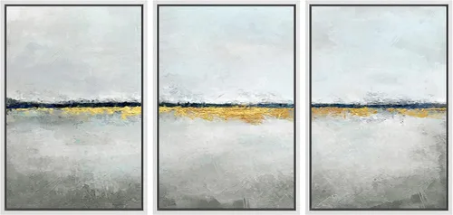 Vista 56 de wall26 Lienzo enmarcado para pared, juego de arte de acuarela pastel, paisaje rural, ilustraciones con formas abstractas, arte moderno, decorativo