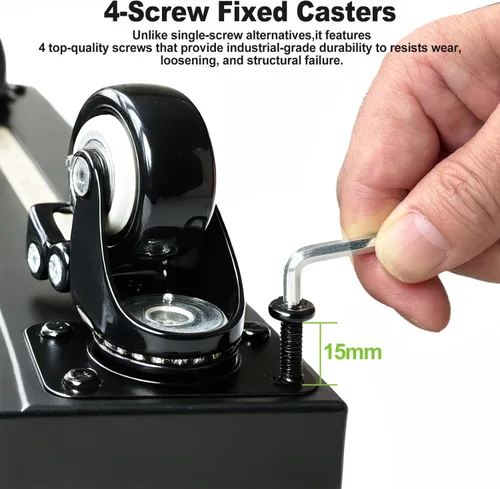 Vista 5 de Soporte cuadrado para plantas de 18 pulgadas con ruedas, resistente, organizador grande de metal para plantas en interiores y exteriores, plataforma