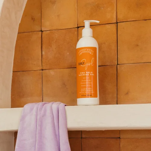 Vista 4 de Curly Girl Gel definidor de fijación firme para rizos, control de encrespamiento fuerte, sin parabenos, aloe vera, soluble en agua