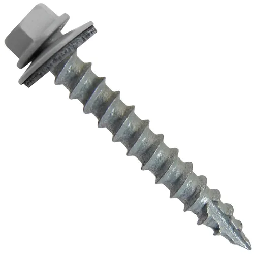 Vista 27 de Tornillos para techos de metal #14 (750) Tornillos x 1-1/2 "ABC Gris Arandela hexagonal Tornillo de techo de chapa metálica para techo.