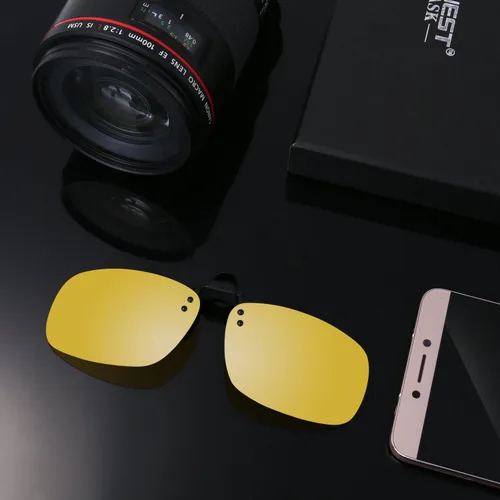Vista 5 de Besgoods Gafas de sol polarizadas con clip para visión nocturna amarilla