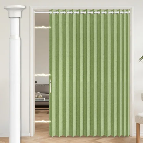 Vista 106 de AJAZZ Cortina de puerta magnética 100% opaca de acordeón para armario, cortina invisible para puerta interior de dormitorio, sala de estar, pasillo