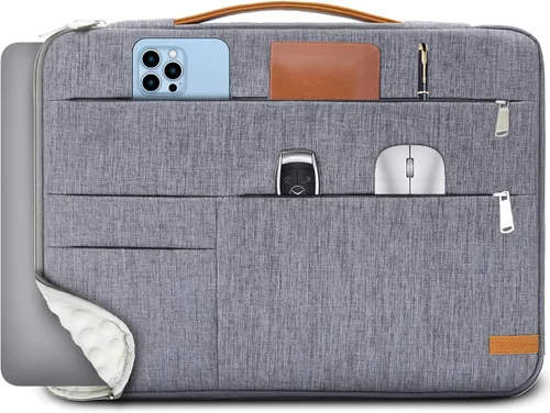 Vista 8 de KINGSLONG Funda para laptop de 13.3 pulgadas, bolsa delgada a prueba de golpes, funda de transporte para computadora compatible con MacBook Air/Pro
