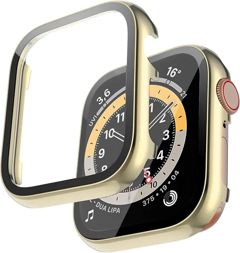 Vista 10 de Miimall Funda de metal compatible con Apple Watch de 1.496 pulgadas, protector de pantalla de vidrio templado, sensible al tacto, antiarañazos, a