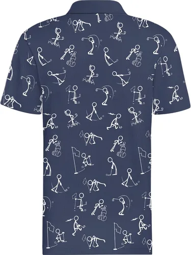 Vista 4 de HIVICHI Camisas de golf divertidas para hombre con patrón estampado loco colorido y novedad de alto rendimiento que absorbe la humedad, camisa tipo