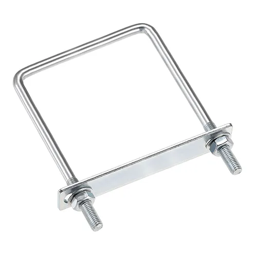 Vista 14 de uxcell Pernos cuadrados en U de 1 "(25 mm) de ancho interior de acero al carbono M8 con tuercas, placa de marco, arandelas redondas