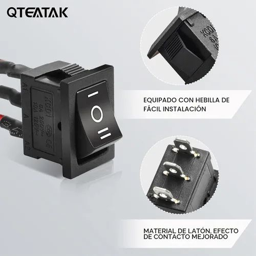 Vista 3 de Paquete de 5 interruptores basculantes de barco precableados KCD1 de encendido/apagado/encendido