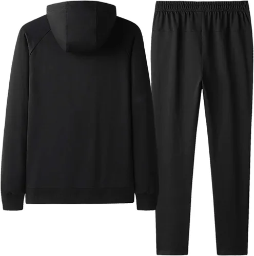 Vista 2 de DOSLAVIDA Conjunto de 2 piezas de chándal deportivo para hombre, de manga larga, con cremallera completa, con capucha
