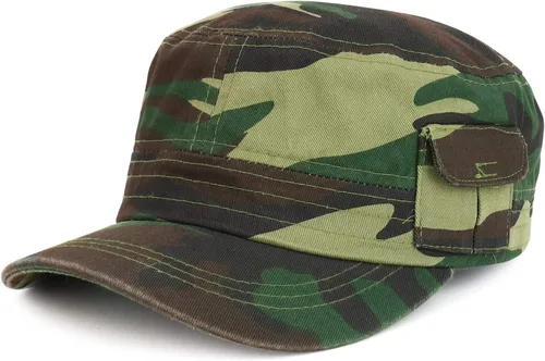Vista 17 de Trendy Apparel Shop Gorra estilo militar liso Castro con bolsillo Blanco