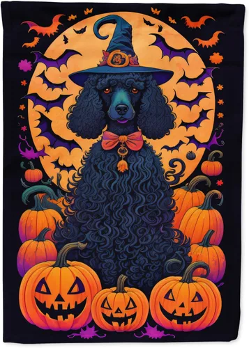 Vista 77 de Caroline's Treasures DAC1466GF - Bandera decorativa para jardín de Halloween de Affenpinscher Witchy para jardín, decoración para patio exterior