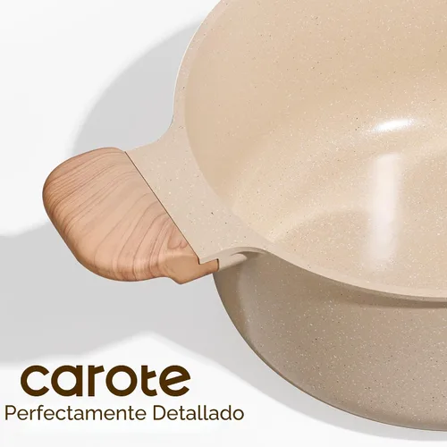 Vista 6 de CAROTE Olla de 5 cuartos de galón antiadherente con tapa, olla de sopa, olla de cerámica de 5 cuartos con tapa, avena de cerámica, olla de cocina