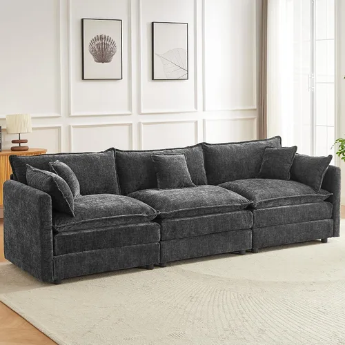 Vista 11 de Sofá modular seccional, juego de sofá en forma de L de 77 pulgadas con reposabrazos, cómodos sofás de nube de 2 plazas para sala de estar