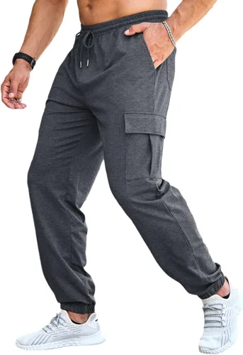 Vista 2 de CTU Pantalones deportivos de entrenamiento de moda para hombre, ligeros, holgados, casuales, con parte inferior abierta