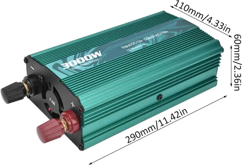 Vista 9 de ViaGasaFamido Inversor sinusoidal puro 3000 W Convertidor de potencia Convertidor de CC a CA 8 Protección inteligente 12V a 110V Aleación