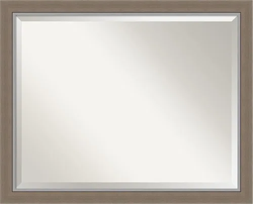 Vista 53 de Amanti Art Espejo de baño marrón para sobre lavabo, espejo rectangular de 24x20 Caleb Brown para tocador, marco rústico pequeño de estilo campestre