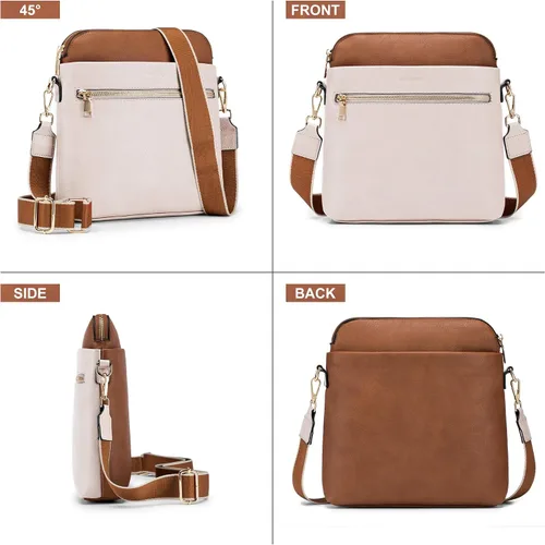 Vista 3 de POIUGOYA Medium Crossbody Bags for Women Trendy, Leather Women's Shoulder Handbag,Multi Pockets Travel Purse with Card Slots