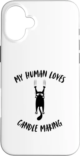 Vista 22 de iPhone 16 My Human Loves Candle Making - Cat Parent Hobby Lover Case