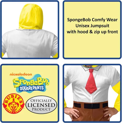 Vista 6 de Rubies Mono clásico de Bob Esponja para adultos Amarillo