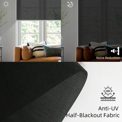 Vista 5 de SmartWings Persianas motorizadas con 5% de apertura, funcionan con Homekit Z-Wave Alexa SmartThings Google, persianas inteligentes con filtro de luz