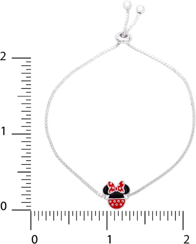 Vista 6 de Disney Mickey and Minnie Mouse Lariat Bracelet, Sterling Silver