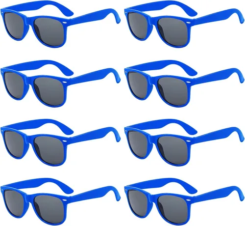 Vista 120 de Suministros para regalos de fiesta de colores neón Paquete de 8 gafas de sol unisex